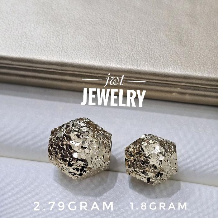 LIONTIN EMAS ITALY MODEL BATU BARREL ROCK ABSTRACT KILAP KILAU SELONGSONG CANTIK SEKALI