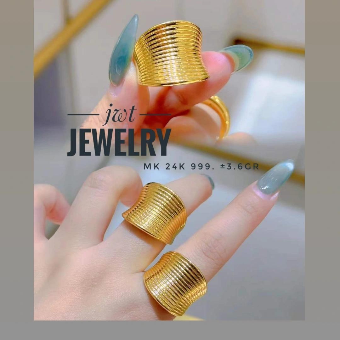CINCIN EMAS FASHION 24 KARAT 24K SUPER LEBAR TAPI RINGAN ULIR PLAT KEREN BANGET