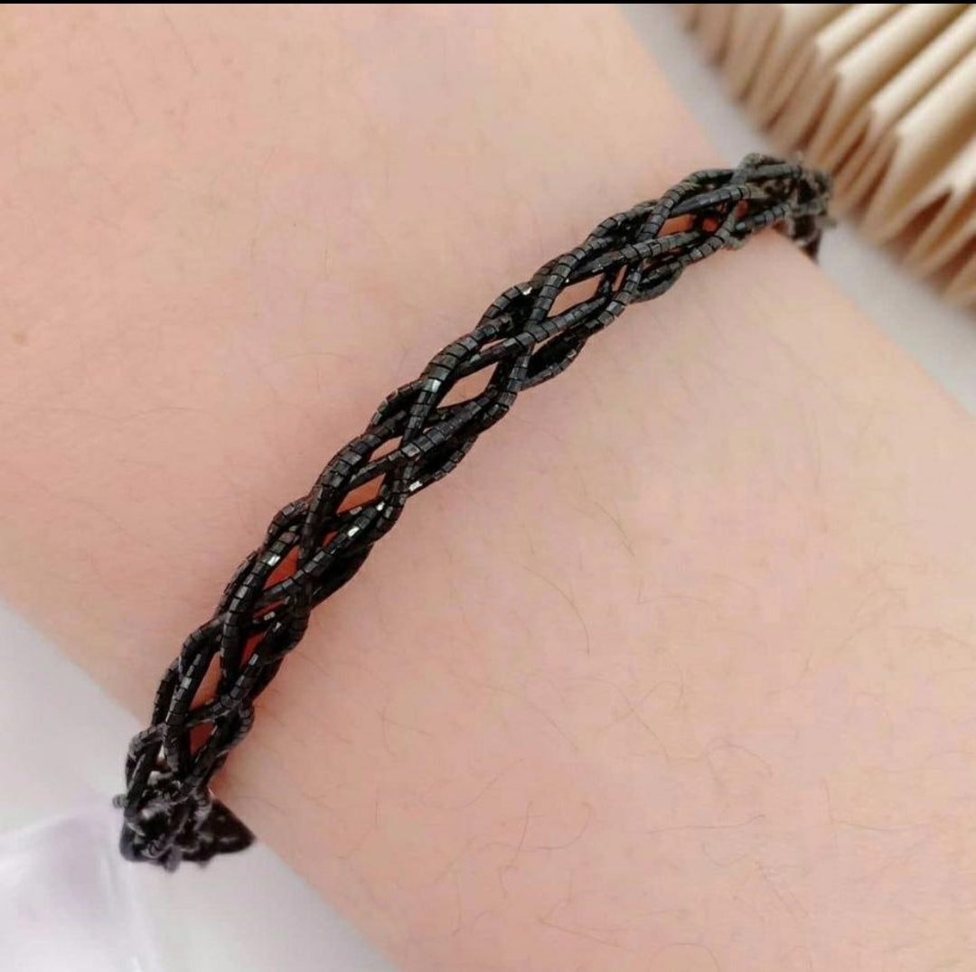 GELANG TANGAN EMAS ITALY FASHION CHOKER KEPANG BLACK GOLD