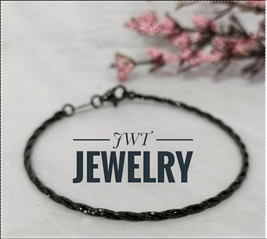 GELANG TANGAN EMAS ITALY FASHION CHOKER KEPANG BLACK GOLD